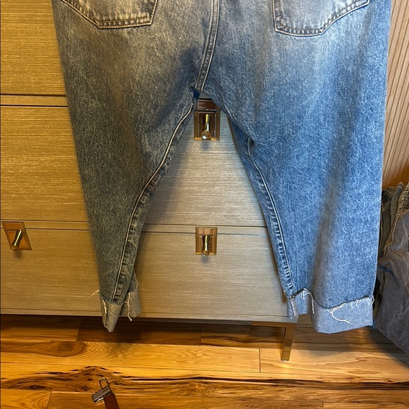 R13 crossover crop Blue Acid Wash Jeans - Picture 3 of 5